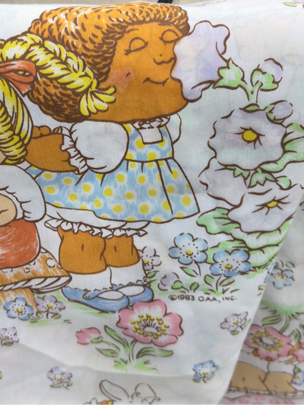 Cabbage Patch Kids Floral Print Flat Sheet — 1983